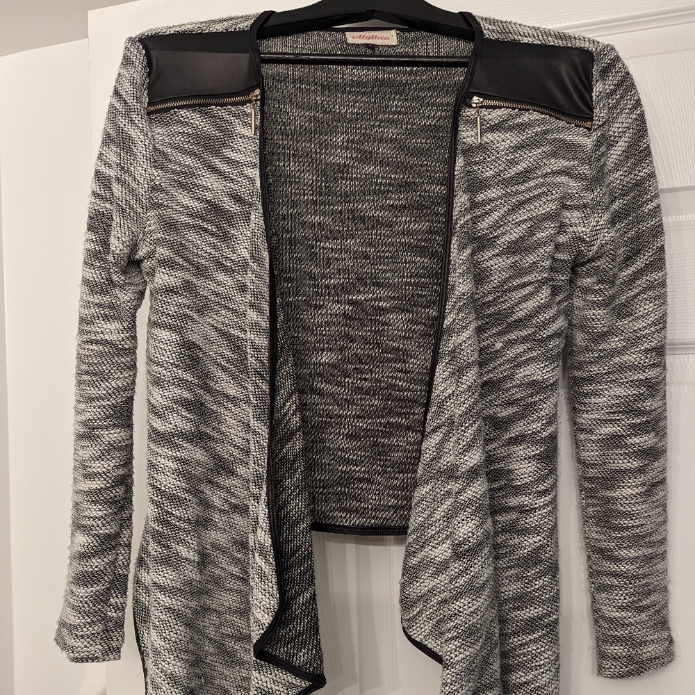 Salt and pepper open cardigan